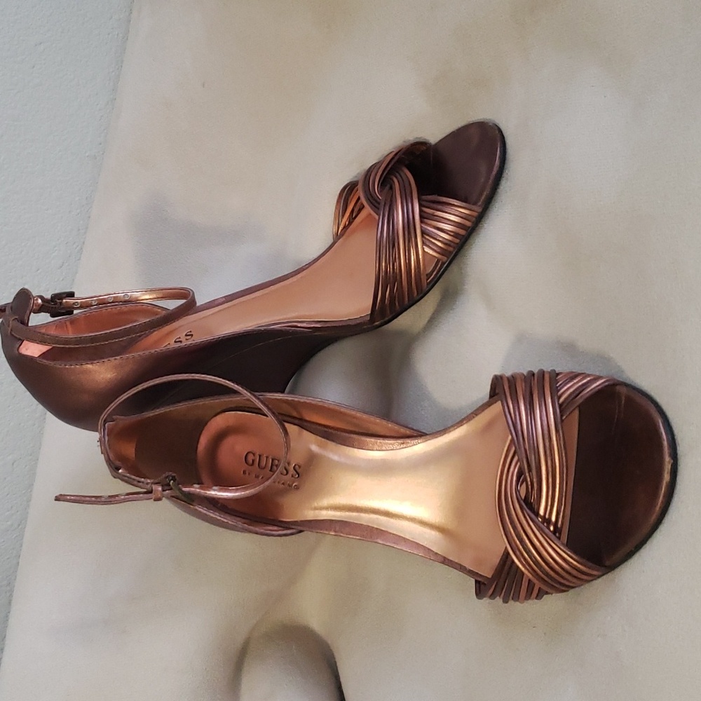 Guess Marcianno Bronze Metallic Heels